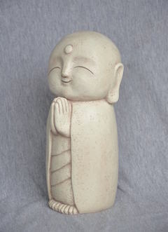 Jizo figur - Japansk Bodhisattva stor 21 cm.